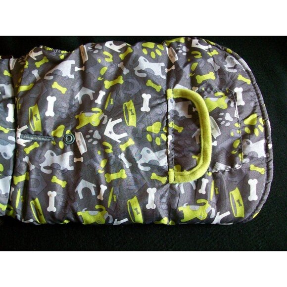 Pet Dog Puppy Coat Jacket Worm Winter Costume Hood Snap Gray Small Brown Trim - Picture 3 of 6